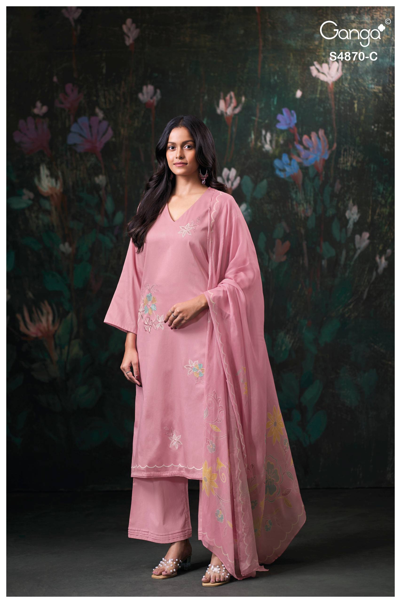 AMARY 4870 Series By GANGAFASHION Stylish Beautiful Colourful COTTON SATIN Dresses At Wholesale Price